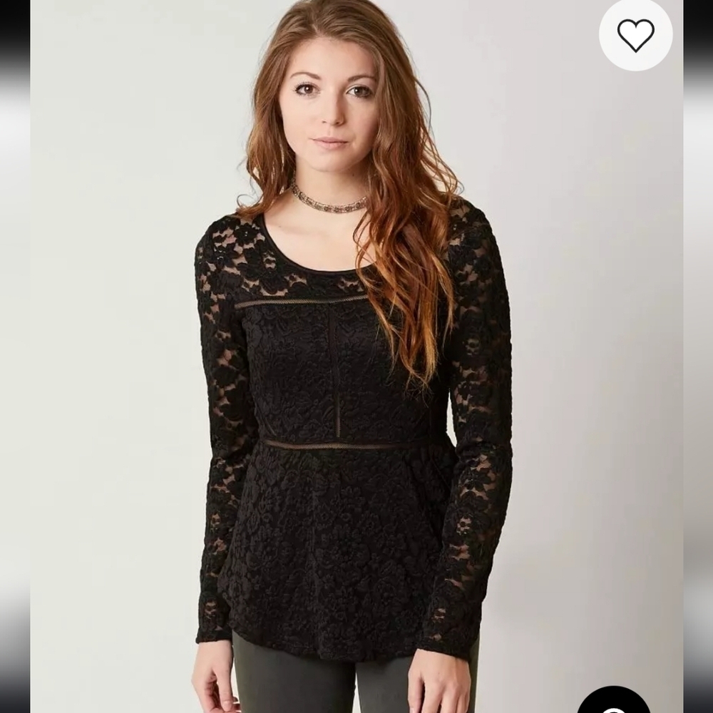 Women's BKE Boutique Lace Peplum Top, Size XS